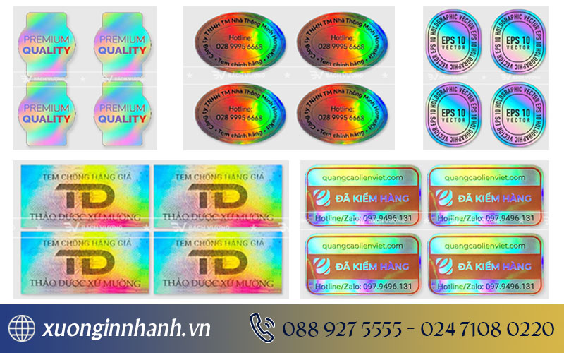 Mẫu tem hologram 7 màu tại Xưởng in nhanh Bách Vượng