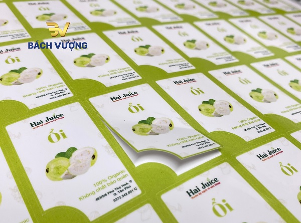 Mẫu in tem dán sản phẩm đã hoàn thiện tại Xưởng in nhanh Bách Vượng