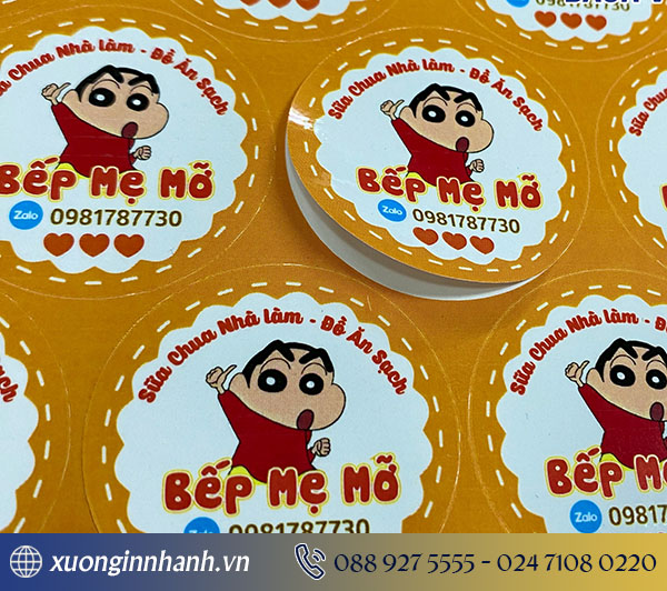 Mẫu tem dán sản phẩm