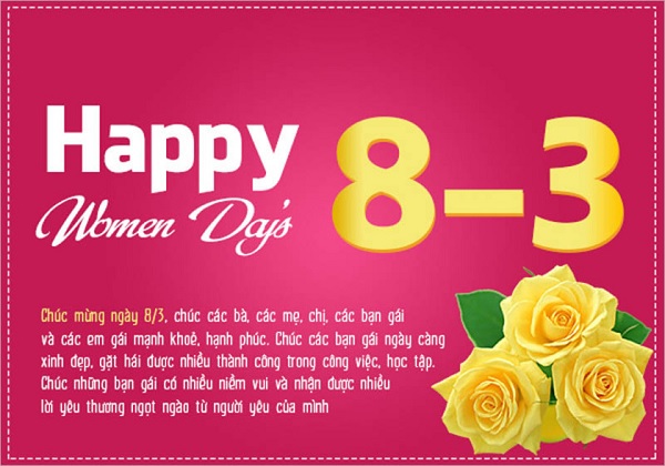 Thiệp chúc mừng ngày 8 tháng 3