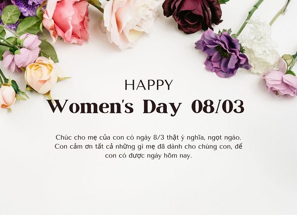 Thiệp chúc mừng 8/3