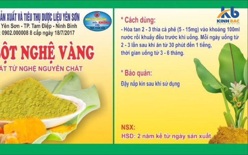 Chất liệu in nhãn mác tinh bột nghệ rất đa dạng, đáp ứng mọi yêu cầu khách hàng