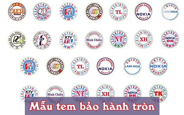 Mẫu tem bảo hành tròn được nhiều doanh nghiệp sử dụng 