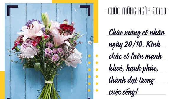 Thiệp 20/10 kèm lời chúc tặng cô giáo