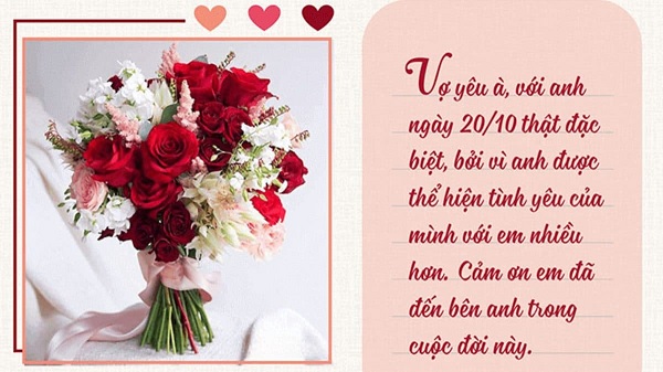 Mẫu thiệp 20/10 và lời chúc dành tặng vợ