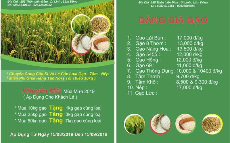 Một số mẫu in tờ rơi quảng cáo gạo