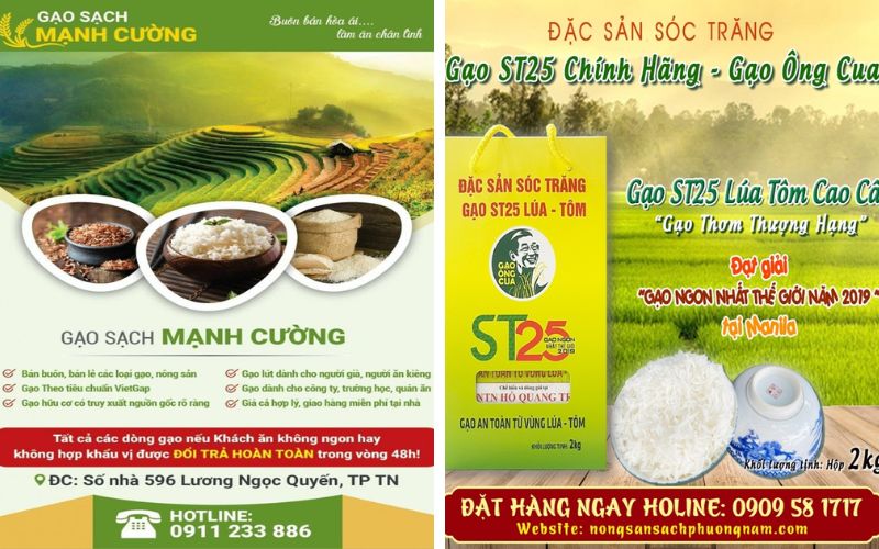 Một số mẫu in tờ rơi quảng cáo gạo