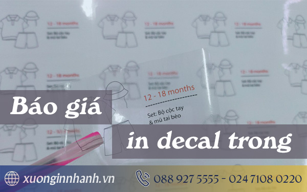 Báo giá in decal trong đầy đủ hình dạng, kích thước, số lượng tem in